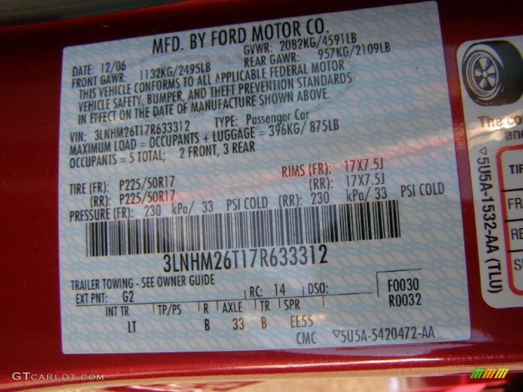2007 MKZ Sedan - Vivid Red Metallic / Light Stone photo #13