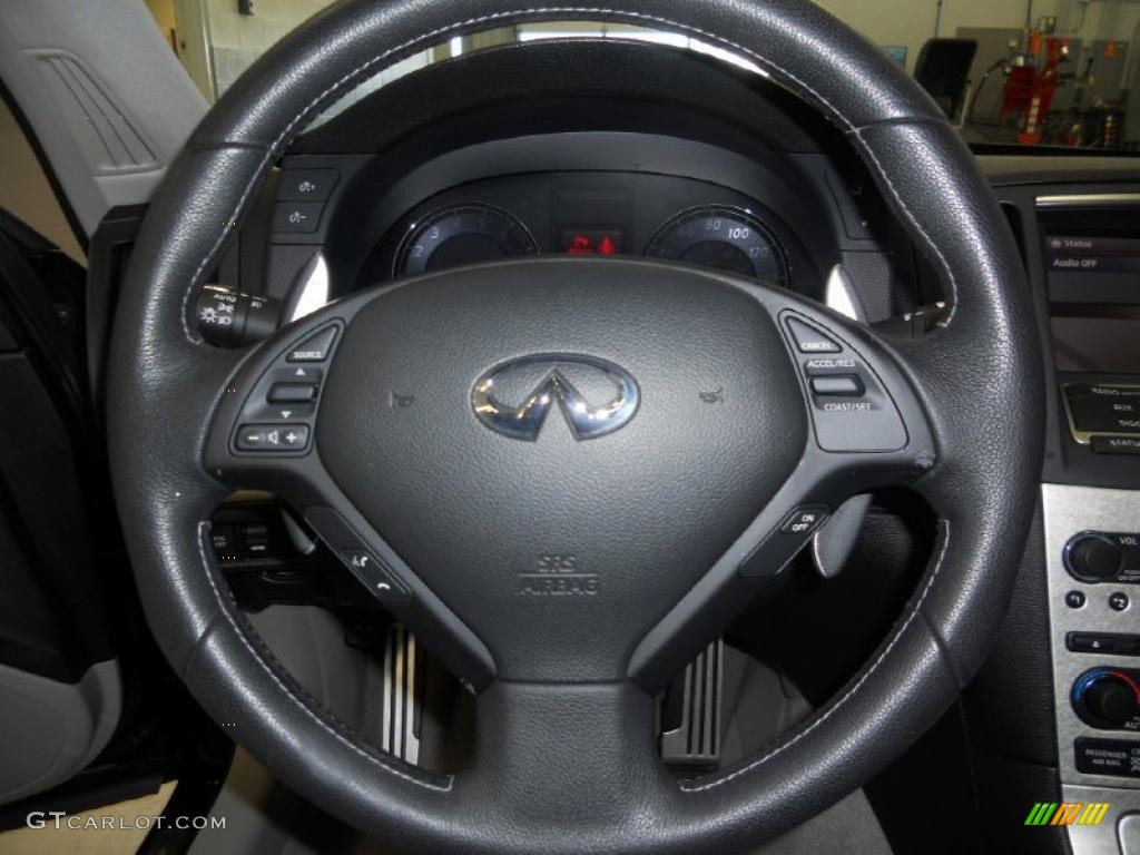 2008 Infiniti G 35 S Sport Sedan Stone Steering Wheel Photo #41724220