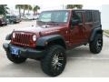 2007 Red Rock Crystal Pearl Jeep Wrangler Unlimited Rubicon 4x4  photo #3