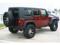 2007 Red Rock Crystal Pearl Jeep Wrangler Unlimited Rubicon 4x4  photo #7