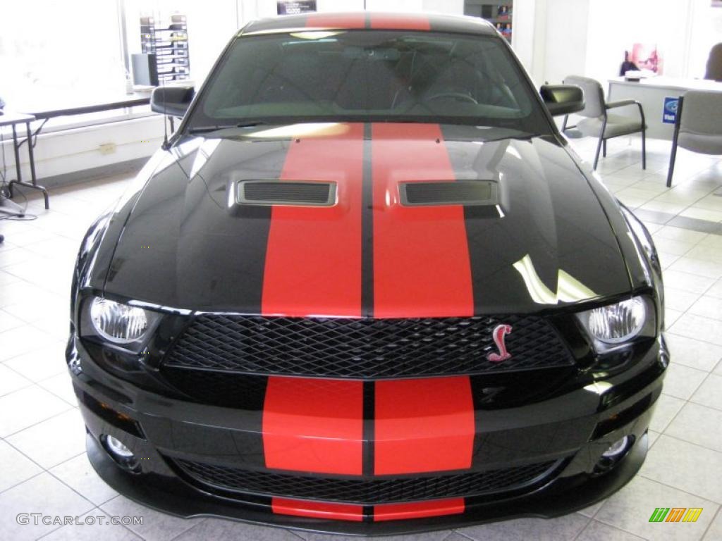 2007 Mustang Shelby GT500 Coupe - Black / Black/Red photo #2