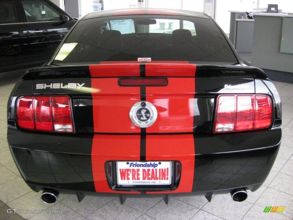 2007 Mustang Shelby GT500 Coupe - Black / Black/Red photo #4