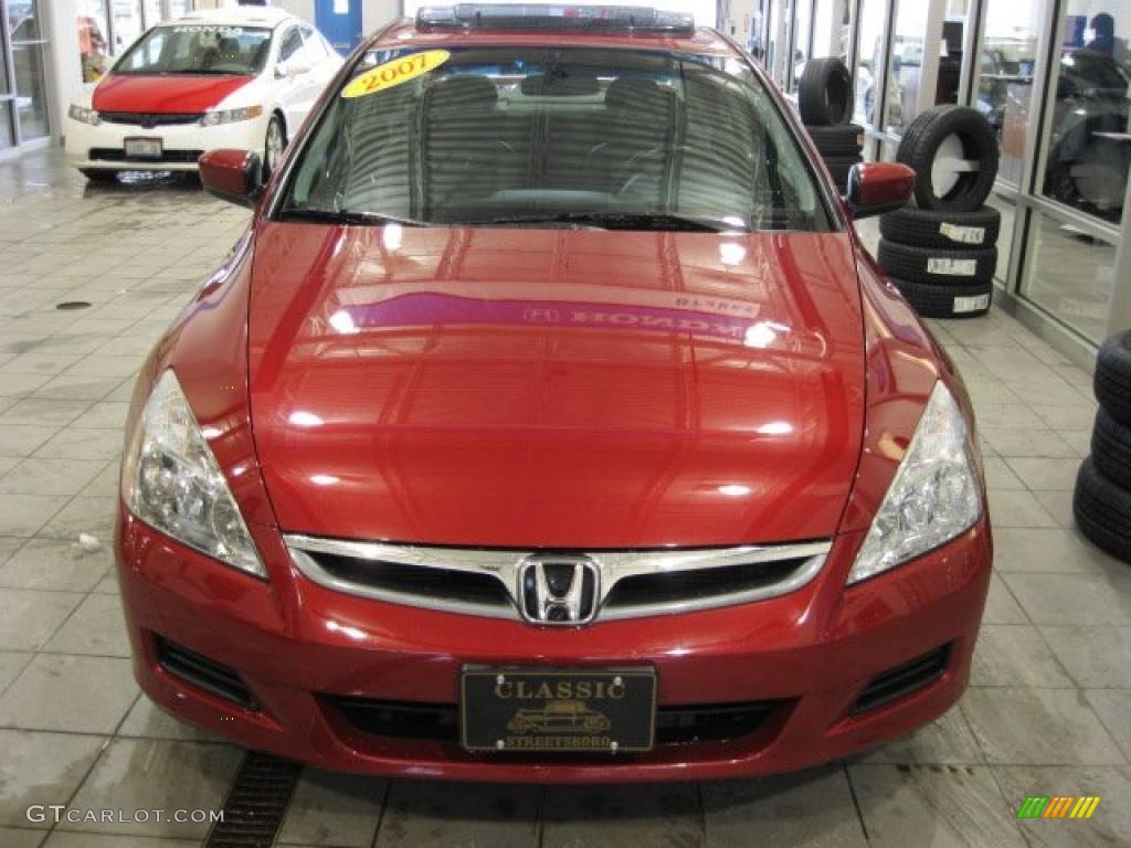 2007 Accord EX-L V6 Sedan - Moroccan Red Pearl / Black photo #5