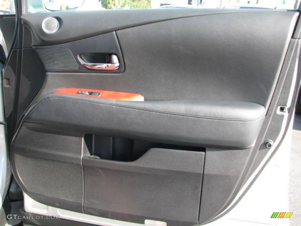 2010 Lexus RX 350 Black/Brown Walnut Door Panel Photo #41739266
