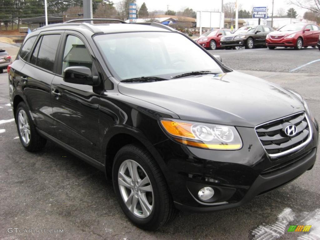Phantom Black Metallic 2011 Hyundai Santa Fe SE Exterior Photo #41741626