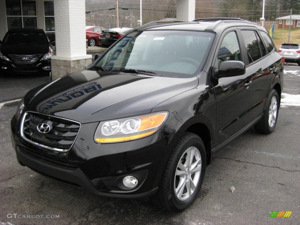 Phantom Black Metallic 2011 Hyundai Santa Fe SE Exterior Photo #41742251