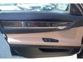 Saddle/Black Nappa Leather 2010 BMW 7 Series 750Li xDrive Sedan Door Panel