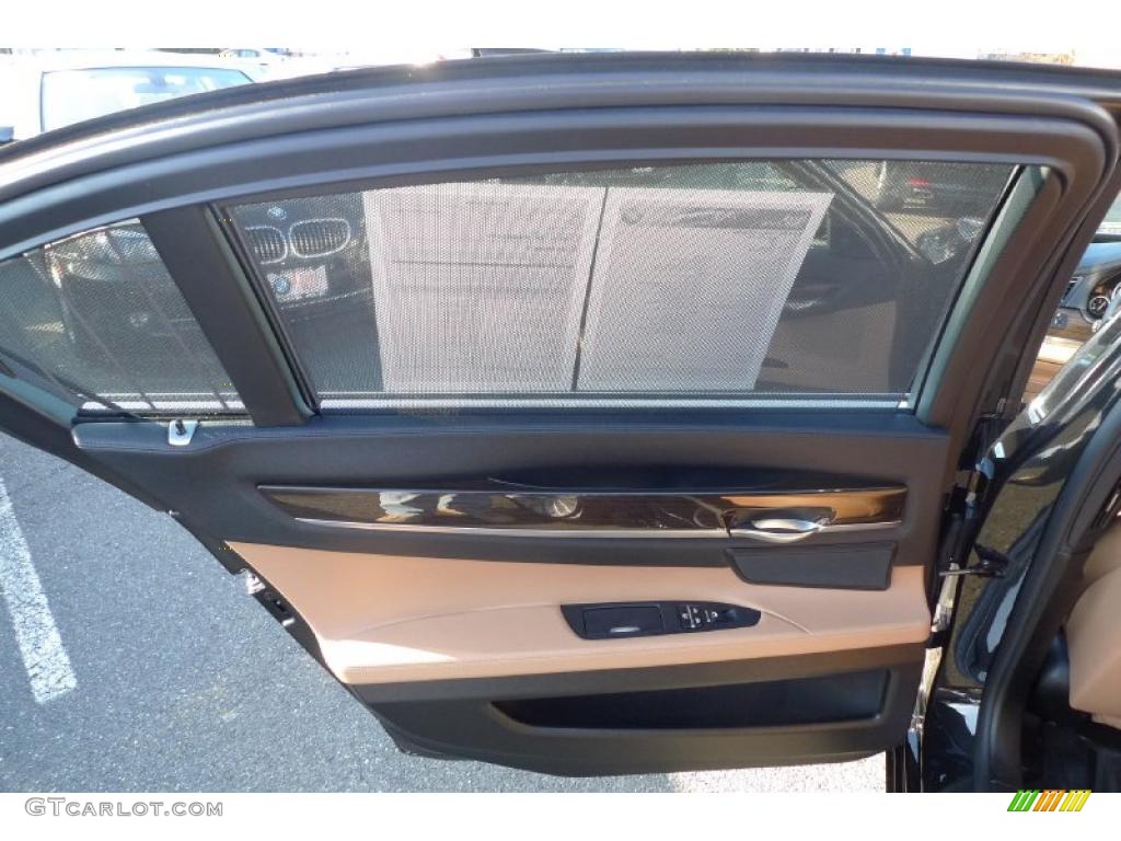 2010 BMW 7 Series 750Li xDrive Sedan Saddle/Black Nappa Leather Door Panel Photo #41745887