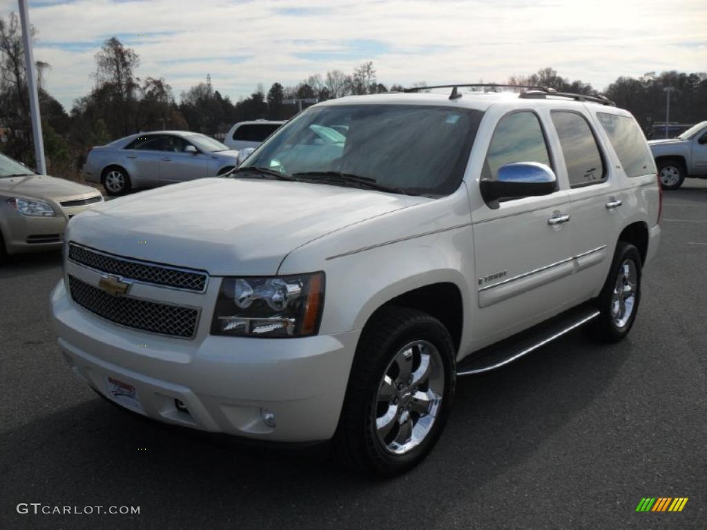 2008 Tahoe LTZ - White Diamond Tricoat / Light Cashmere/Ebony photo #1