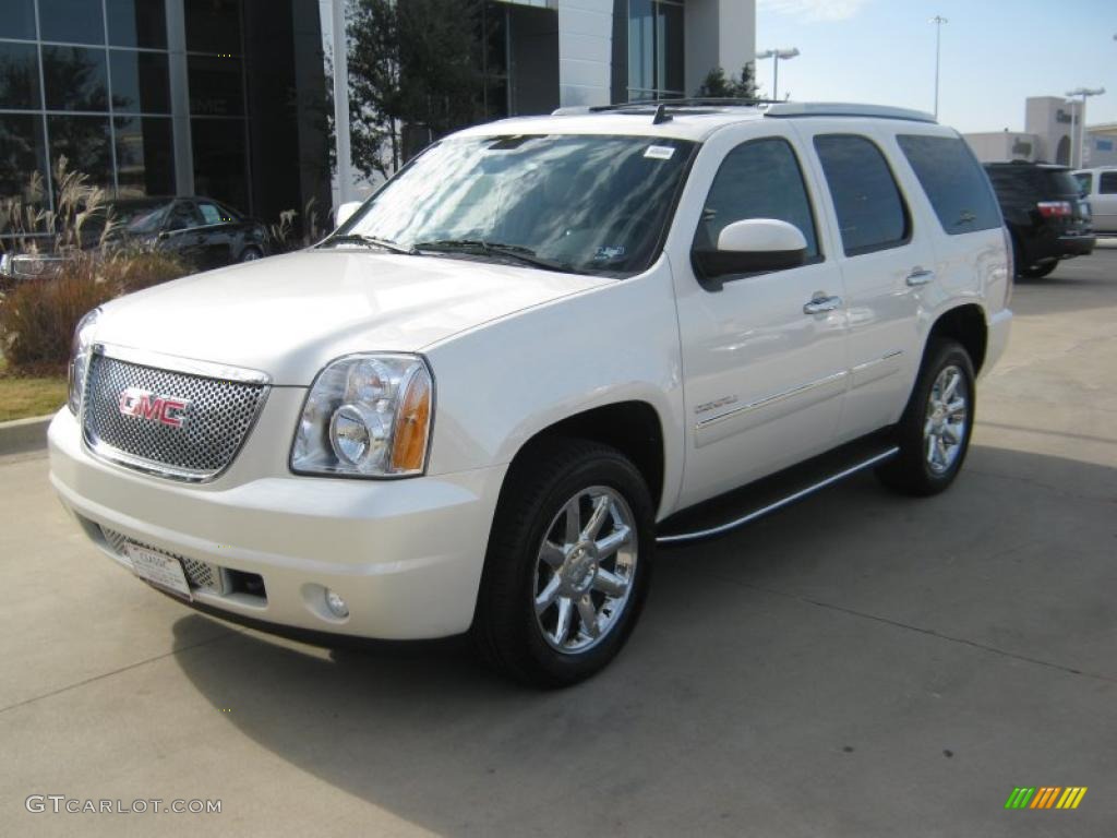 2011 Yukon Denali - White Diamond Tintcoat / Cocoa/Light Cashmere photo #1