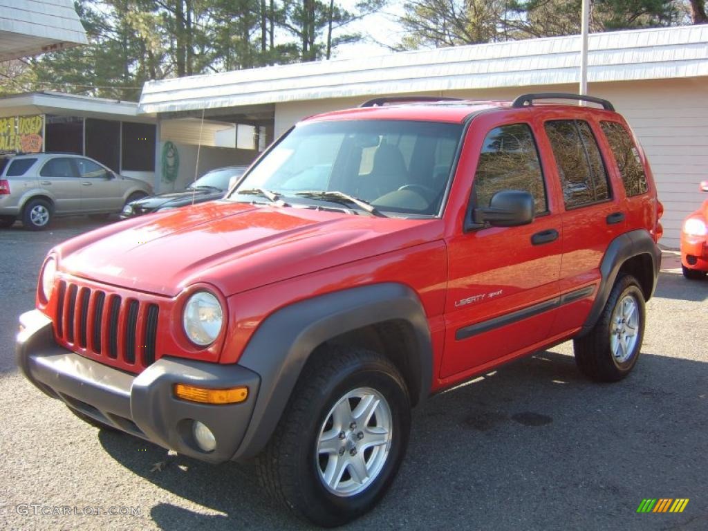 2002 Liberty Sport 4x4 - Flame Red / Dark Slate Gray photo #7