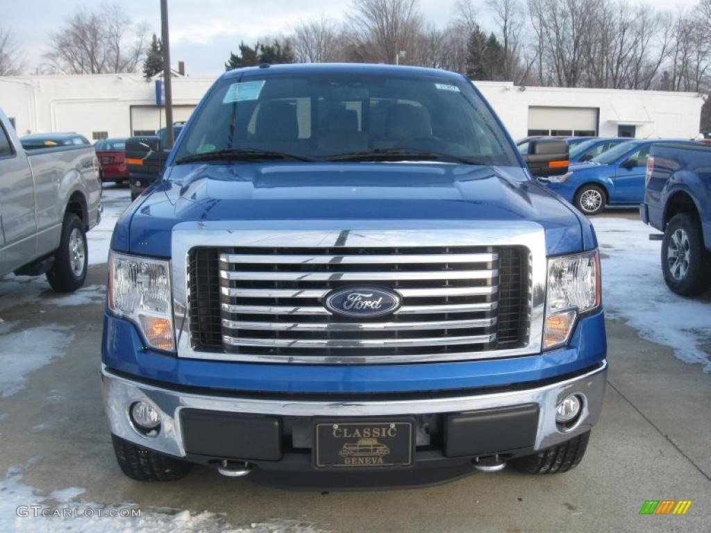 2011 F150 XLT SuperCab 4x4 - Blue Flame Metallic / Steel Gray photo #2