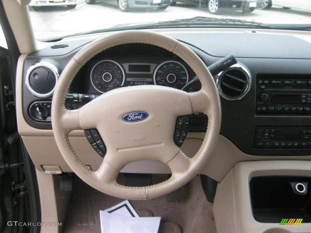 2005 Ford Expedition Eddie Bauer Medium Parchment Steering Wheel Photo #41750540