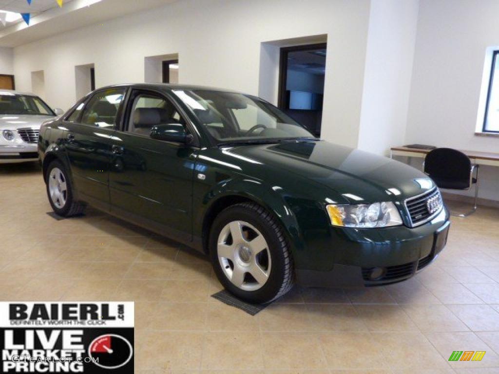 2002 A4 1.8T quattro Sedan - Goodwood Green Pearl Effect / Beige photo #1
