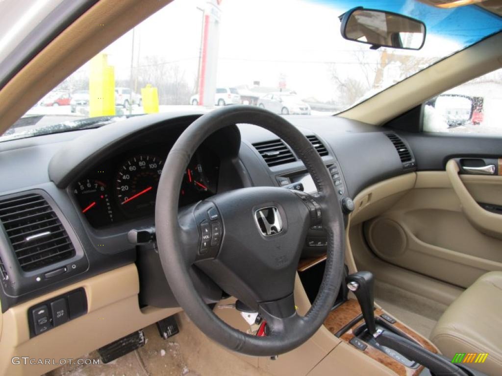 2003 Accord EX V6 Coupe - Taffeta White / Ivory photo #11