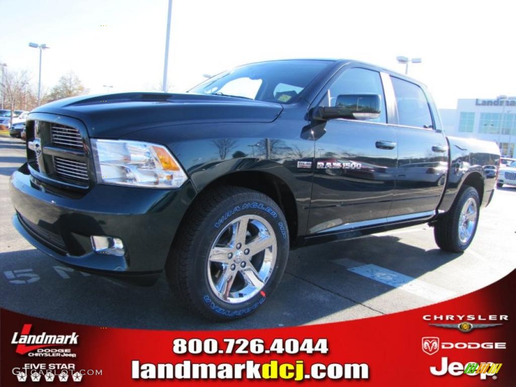 2011 Ram 1500 Sport Crew Cab - Hunter Green Pearl / Dark Slate Gray photo #1