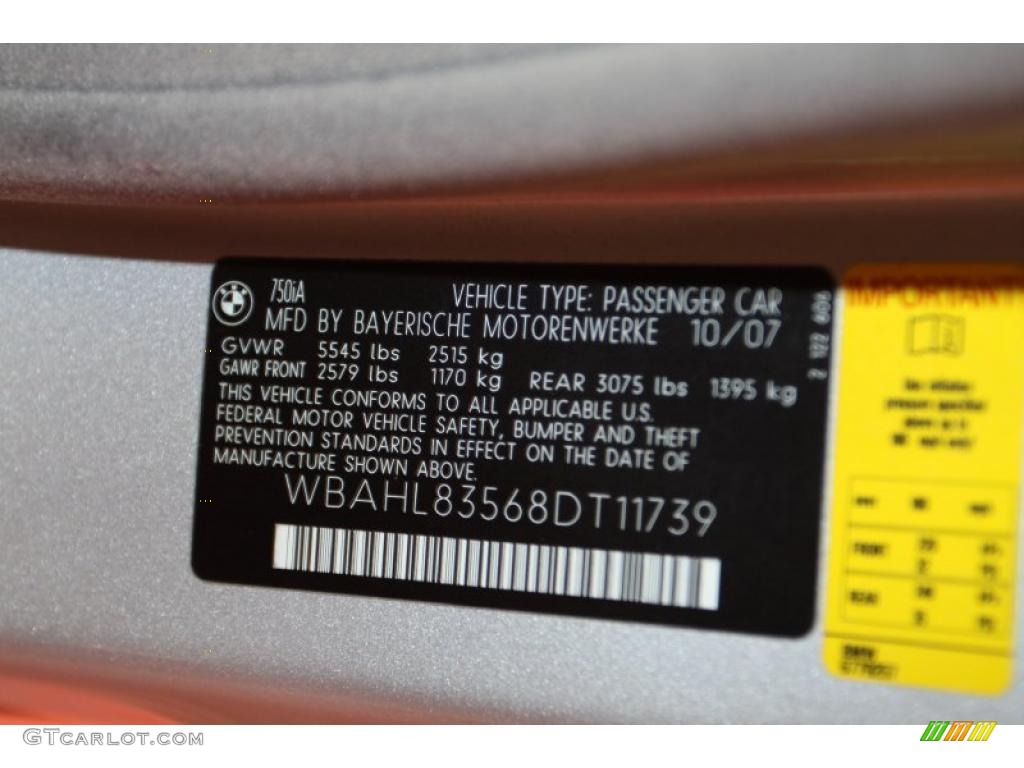 2008 7 Series 750i Sedan - Titanium Silver Metallic / Flannel Grey photo #8