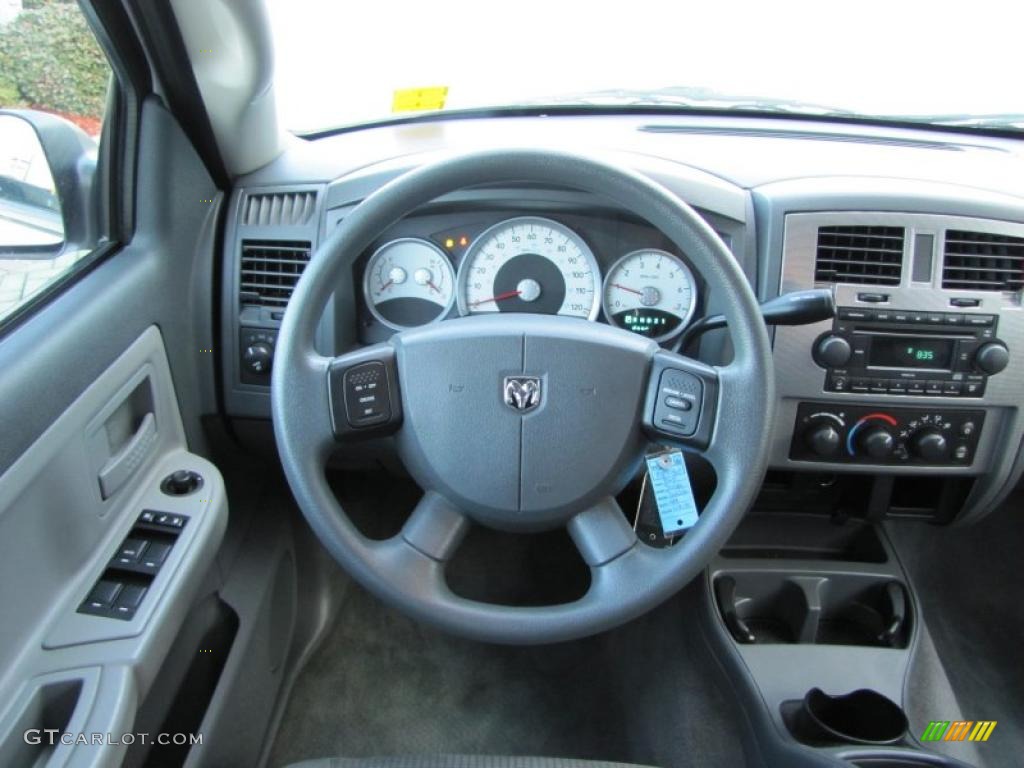 2007 Dodge Dakota SLT Quad Cab Medium Slate Gray Steering Wheel Photo #41762069