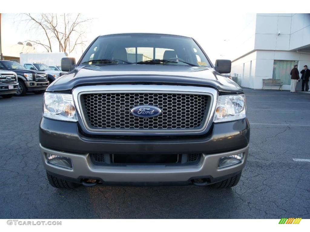 2005 F150 Lariat SuperCrew 4x4 - Dark Stone Metallic / Tan photo #7