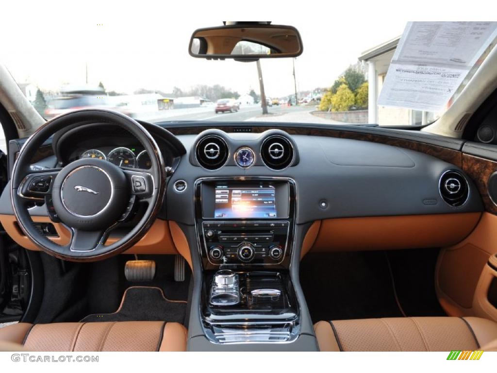 2011 Jaguar XJ XJ Supercharged London Tan/Navy Blue Dashboard Photo #41769053