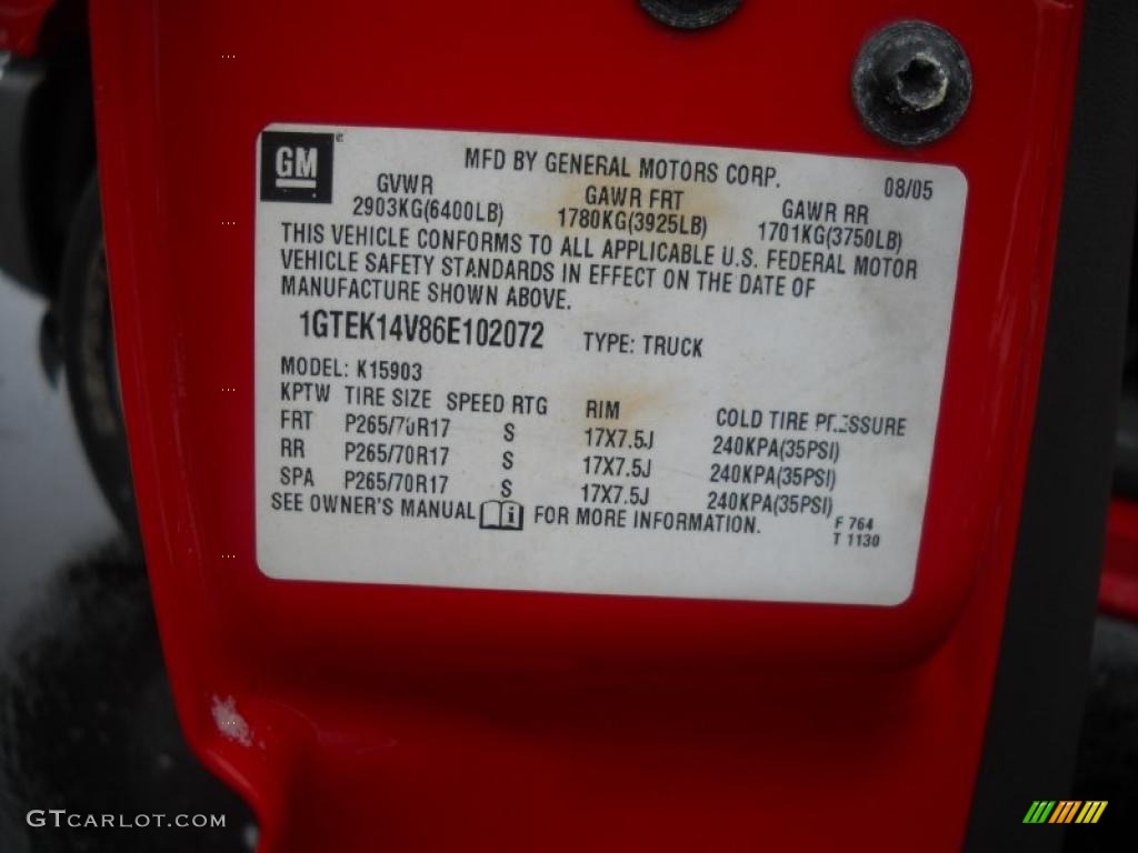 2006 Sierra 1500 Regular Cab 4x4 - Fire Red / Dark Pewter photo #11