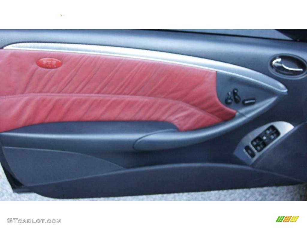 2003 Mercedes-Benz CLK 500 Coupe Red Charcoal Door Panel Photo #41771553