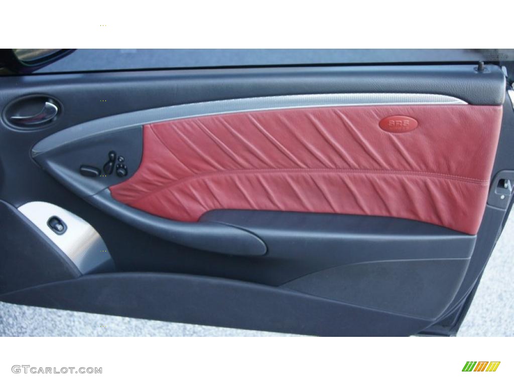 2003 Mercedes-Benz CLK 500 Coupe Red Charcoal Door Panel Photo #41771601