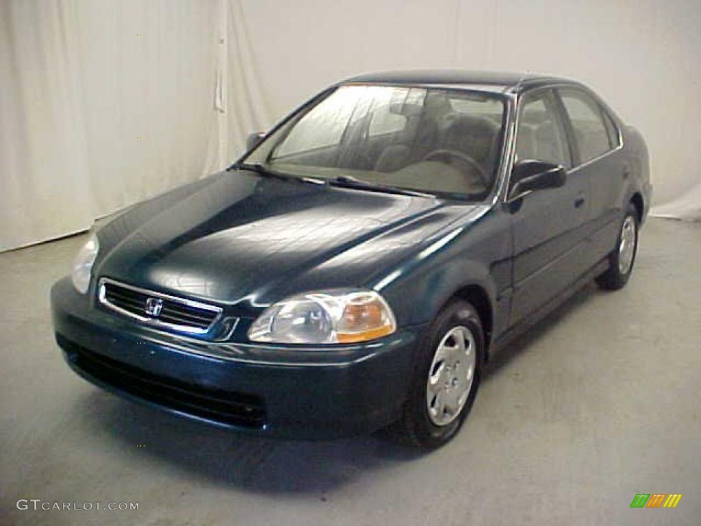 1997 Civic LX Sedan - Cypress Green Metallic / Beige photo #3