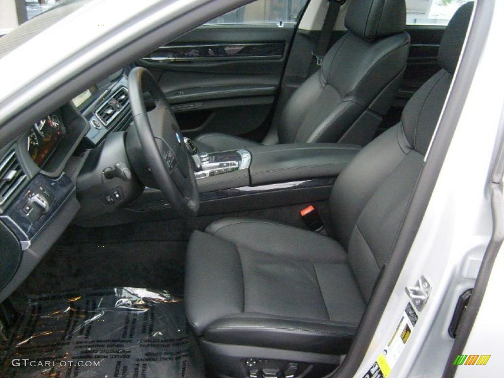 Black Nappa Leather Interior 2010 BMW 7 Series 750i xDrive Sedan Photo #41774701