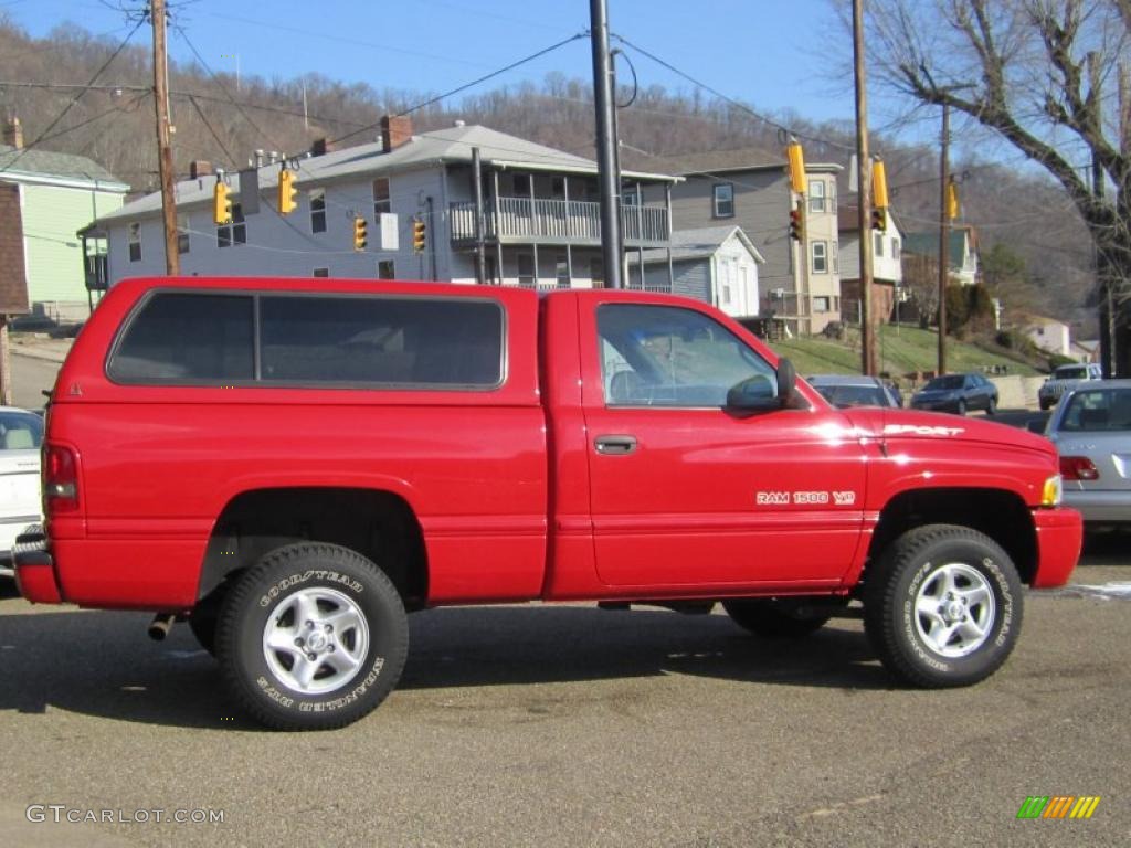 2000 Ram 1500 Sport Regular Cab 4x4 - Flame Red / Agate photo #1