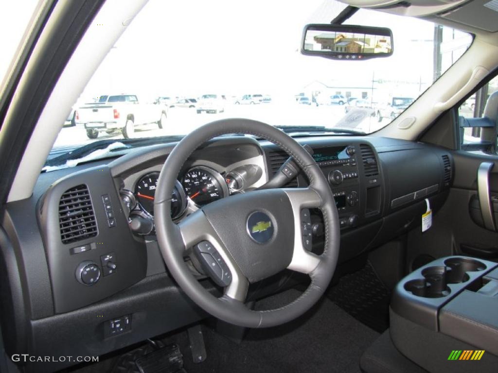2011 Chevrolet Silverado 3500HD LT Crew Cab 4x4 Dually Ebony Dashboard Photo #41777101