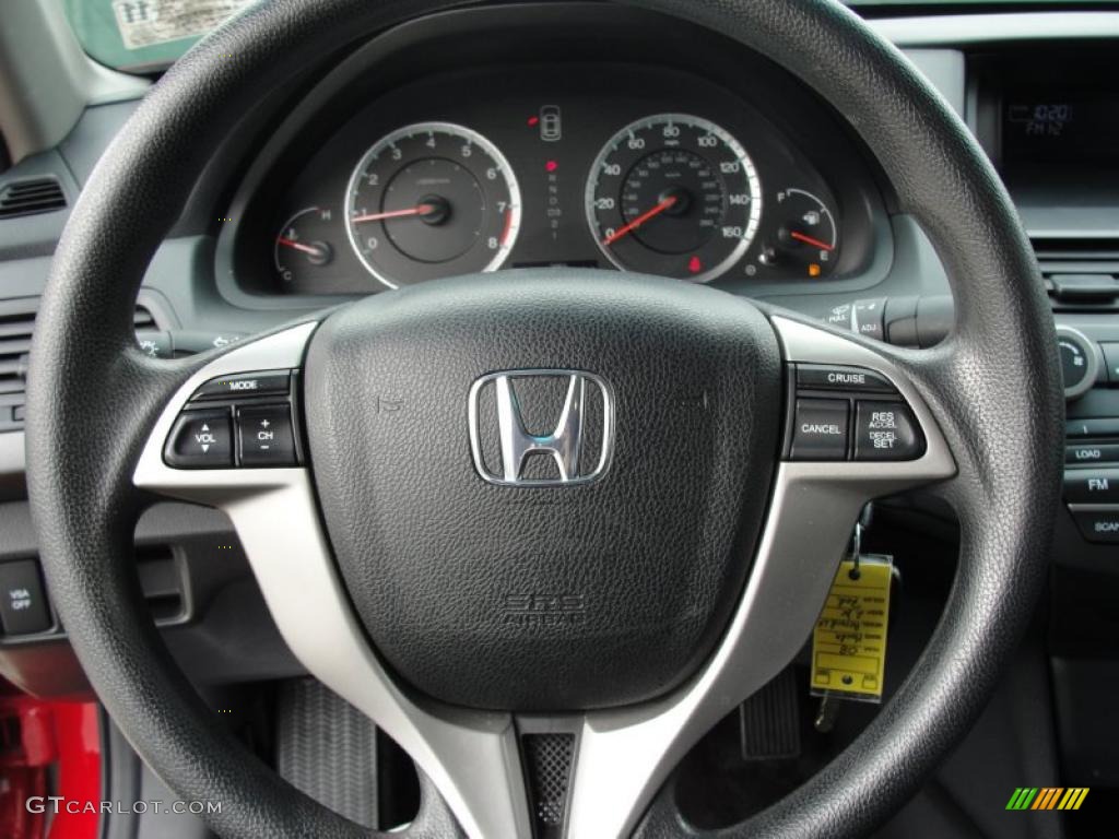 2008 Honda Accord LX-S Coupe Black Steering Wheel Photo #41777289