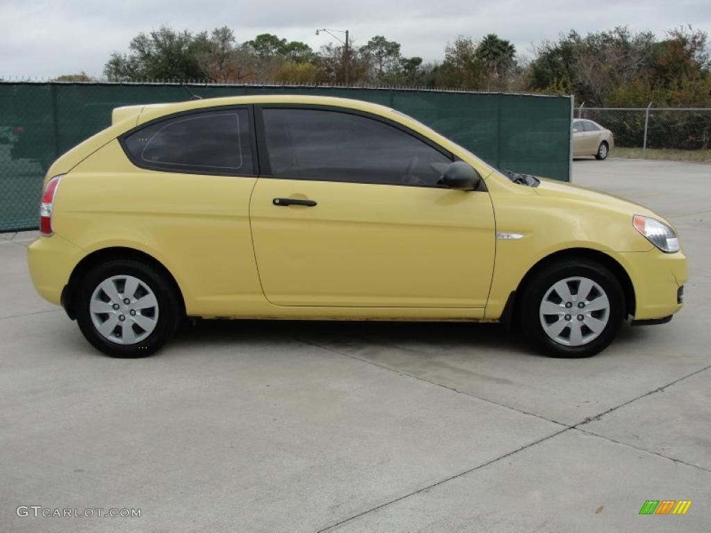 Mellow Yellow 2008 Hyundai Accent GS Coupe Exterior Photo #41777329