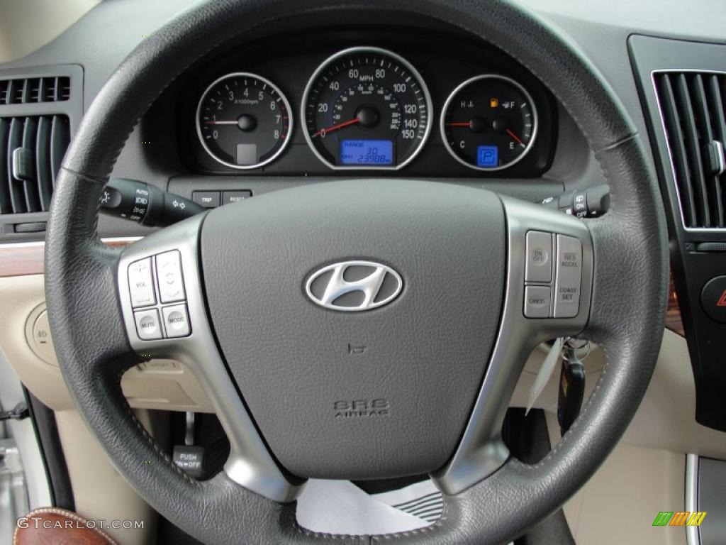 2010 Hyundai Veracruz Limited Beige Steering Wheel Photo #41779901