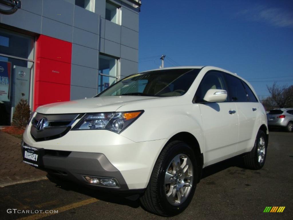 Aspen White Pearl 2009 Acura MDX Standard MDX Model Exterior Photo #41784333