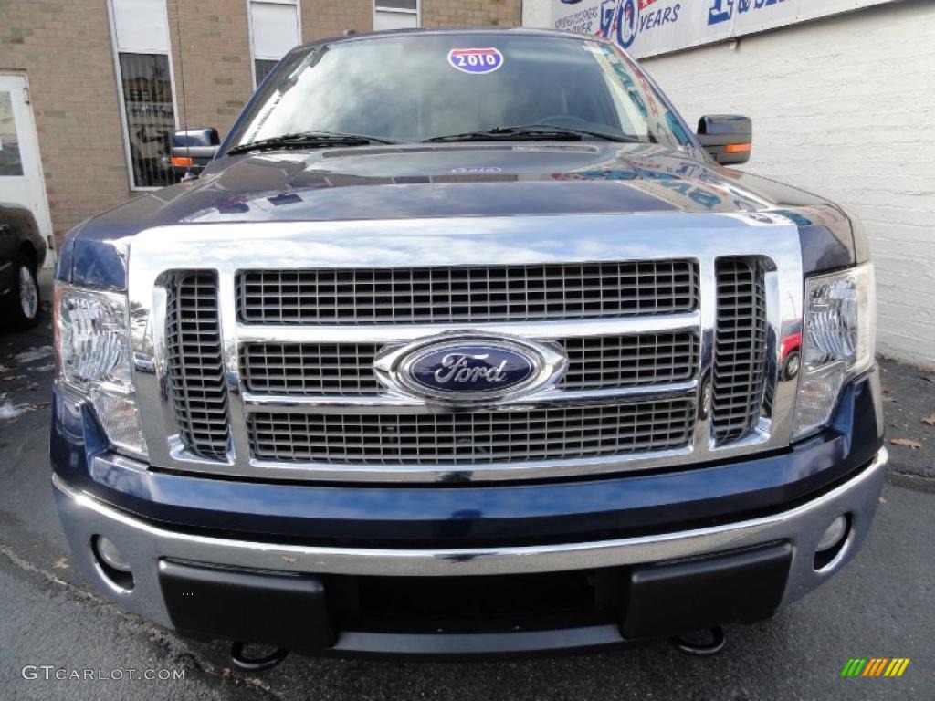 2010 F150 Lariat SuperCrew 4x4 - Dark Blue Pearl Metallic / Black photo #2