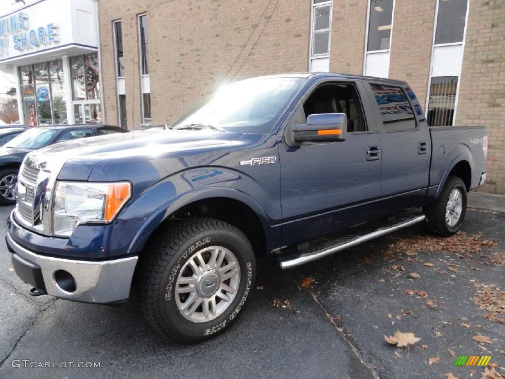 2010 F150 Lariat SuperCrew 4x4 - Dark Blue Pearl Metallic / Black photo #5