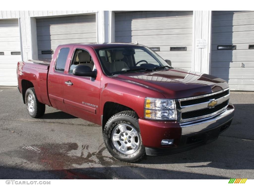 2008 Silverado 1500 LT Extended Cab 4x4 - Victory Red / Light Cashmere/Ebony Accents photo #1