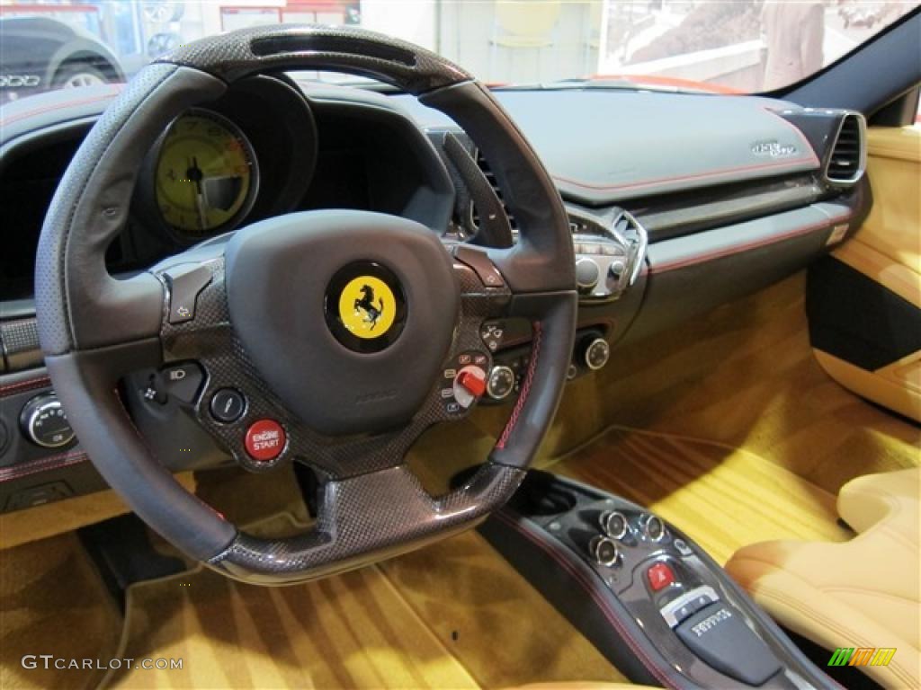 2010 Ferrari 458 Italia Beige Steering Wheel Photo #41794655
