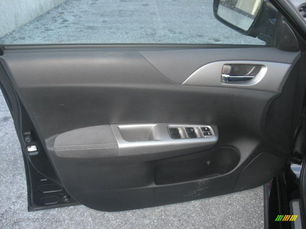 2008 Subaru Impreza WRX STi Carbon Black/Graphite Gray Alcantara Door Panel Photo #41805467