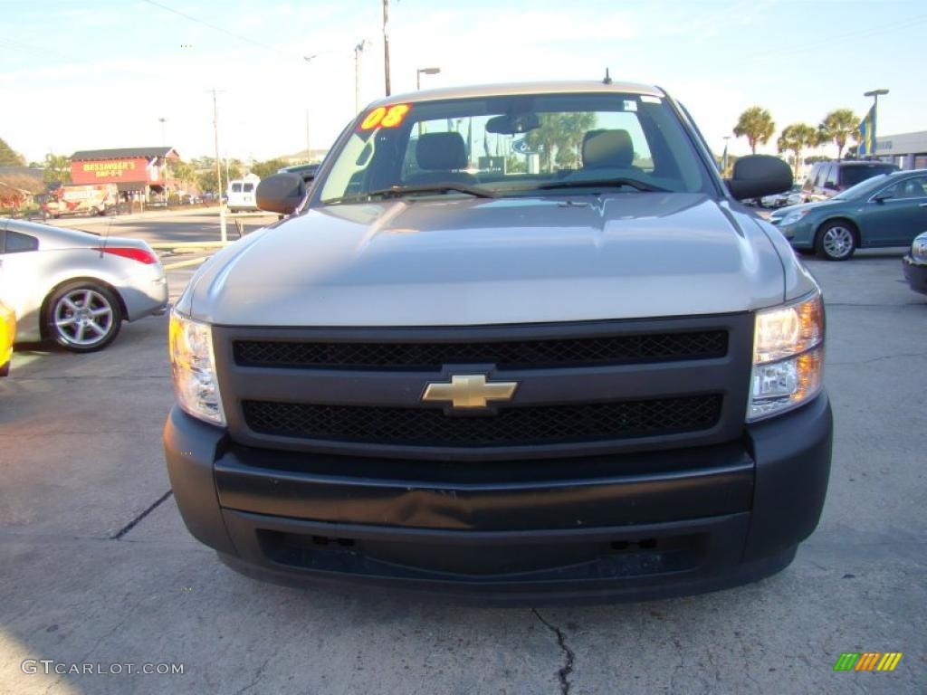 2008 Silverado 1500 Work Truck Regular Cab - Silver Birch Metallic / Dark Titanium photo #3