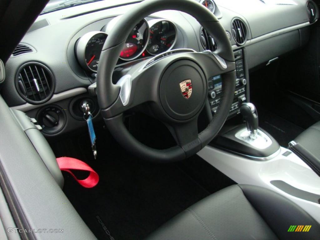 2011 Porsche Boxster Spyder Black Steering Wheel Photo #41811887