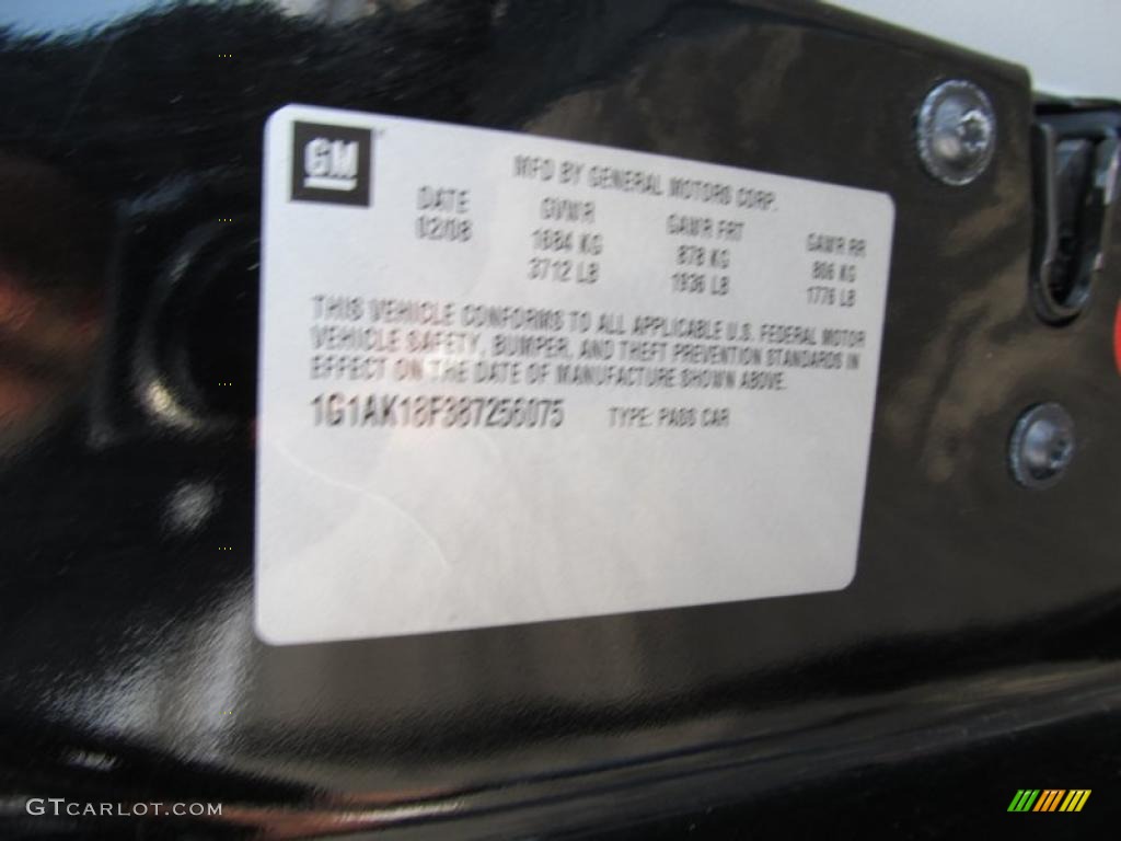 2008 Cobalt LS Coupe - Black / Gray photo #28