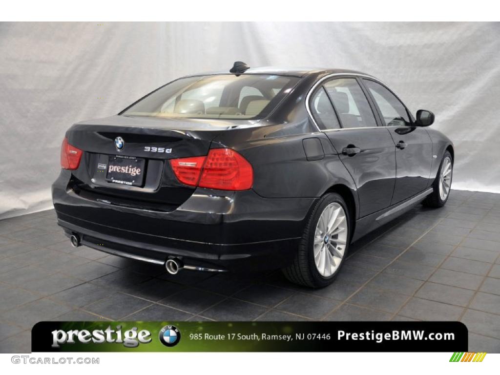 2011 3 Series 335d Sedan - Jet Black / Beige photo #2