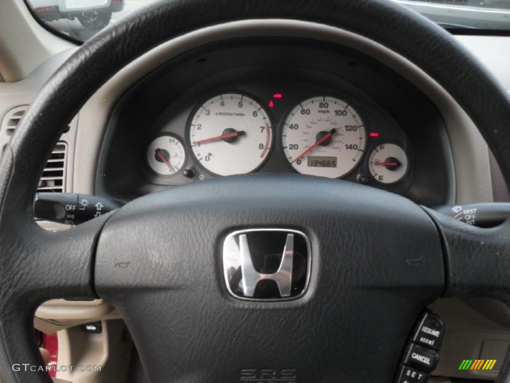 2002 Honda Civic LX Sedan Beige Steering Wheel Photo #41820928