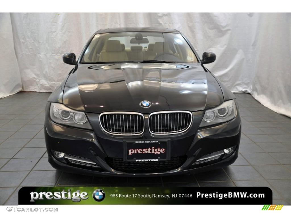 2011 3 Series 335d Sedan - Jet Black / Beige photo #7