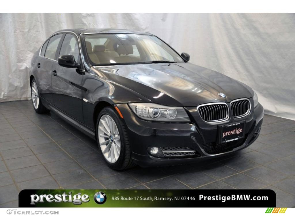2011 3 Series 335d Sedan - Jet Black / Beige photo #8