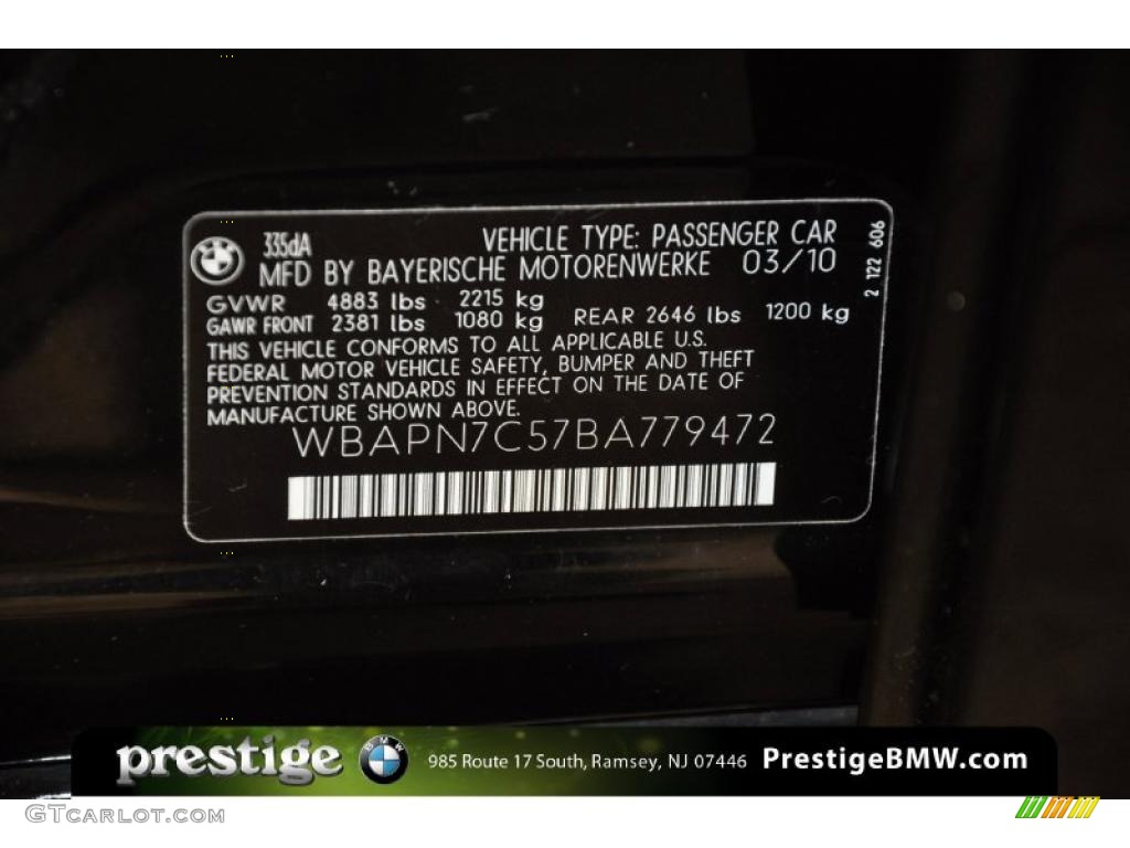 2011 3 Series 335d Sedan - Jet Black / Black photo #9