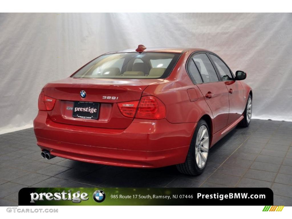 2011 3 Series 328i xDrive Sedan - Crimson Red / Beige photo #2