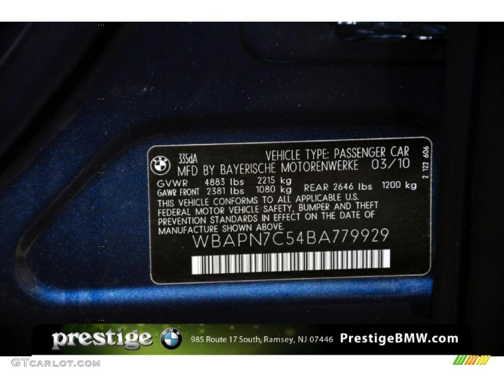 2011 3 Series 335d Sedan - Deep Sea Blue Metallic / Black photo #17